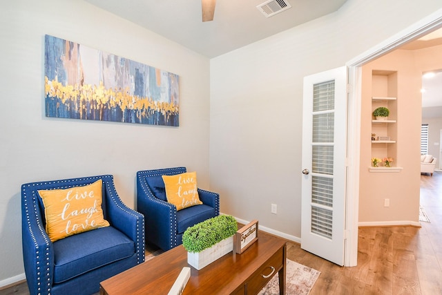 14923 Cutleaf Ln, Cypress, TX 77429 - sitting room featuring wood finished floors and ceiling fan
