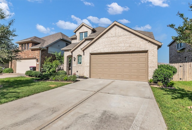 12311 Summerbrook Dr, Houston, TX 77066 - view of front of property with brick siding, driveway, roof with shingles, and an attached garage