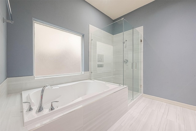 6014 Hamman St, Houston, TX 77007 - full bathroom featuring a shower stall and a garden tub