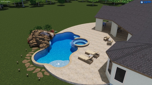 11410 Sunset Ave, Magnolia, TX 77354 - view of swimming pool with a patio and a pool with connected hot tub