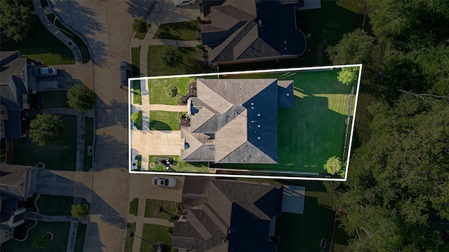 5411 Oban Terrace Ln, Sugar Land, TX 77479 - aerial view of property and surrounding area featuring property boundaries highlighted