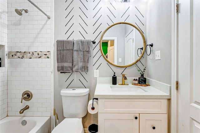 3108 Rogers St, Houston, TX 77022 - bathroom with toilet, vanity, and bathtub / shower combination