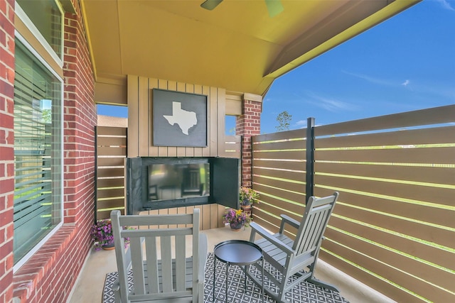 10718 Winding Green Dr, Humble, TX 77338 - balcony with ceiling fan