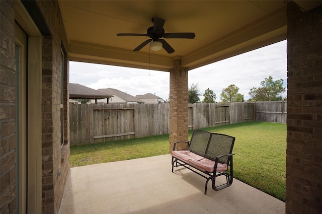 3411 Hawkins Glen Ln, Katy, TX 77449 - view of patio with ceiling fan