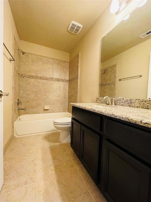 3411 Hawkins Glen Ln, Katy, TX 77449 - full bath featuring shower / tub combination, toilet, tile patterned flooring, and vanity