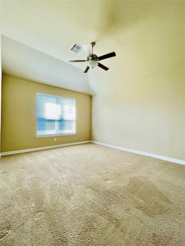 3411 Hawkins Glen Ln, Katy, TX 77449 - carpeted spare room featuring baseboards, a ceiling fan, and lofted ceiling