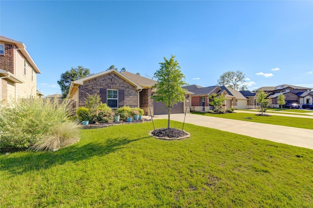 12917 S Winding Pines Dr, Tomball, TX 77375 - view of front of property with driveway, an attached garage, a residential view, and a front yard