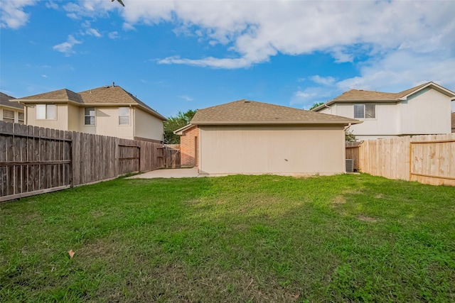 6723 Highwind Bend Ln, Katy, TX 77449 - view of yard featuring a patio and central air condition unit