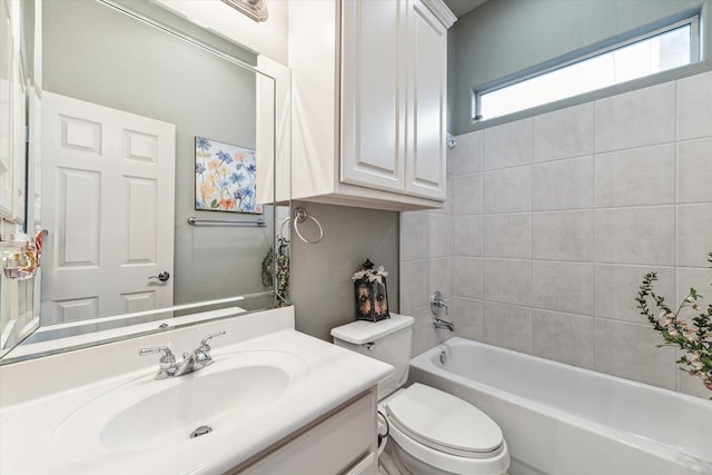 5214 Harvest Bend Ct, Sugar Land, TX 77479 - full bathroom with toilet, vanity, and bathing tub / shower combination