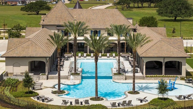 20315 Desert Foal Dr, Tomball, TX 77377 - community pool with a patio area
