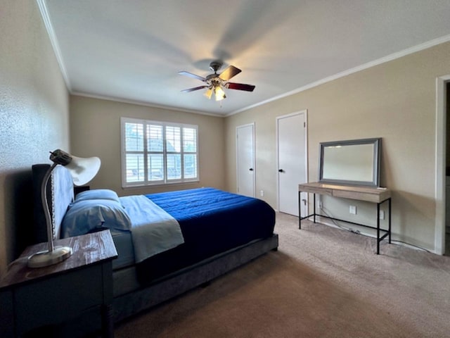 2228 S Piney Point Rd Unit 109, Houston, TX 77063 - carpeted bedroom with ornamental molding and ceiling fan