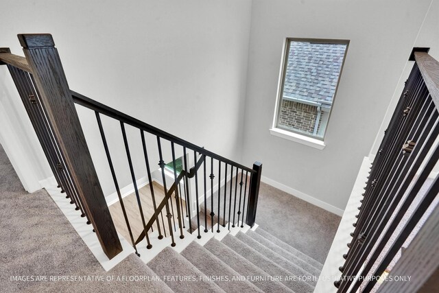 2808 Gran Castillo Dr, Texas City, TX 77568 - stairway with carpet and baseboards