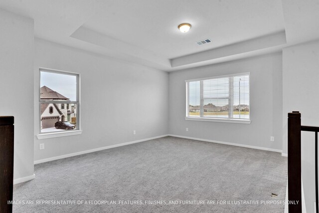 2808 Gran Castillo Dr, Texas City, TX 77568 - carpeted empty room featuring a raised ceiling and baseboards