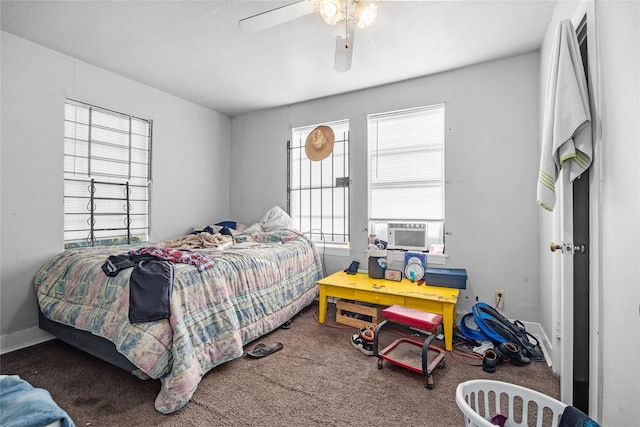 5410 Margarita St, Houston, TX 77020 - carpeted bedroom featuring a ceiling fan and cooling unit