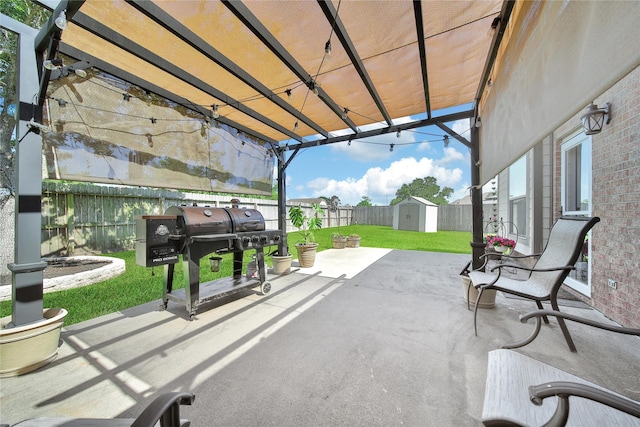 61 Chicory Ct, Lake Jackson, TX 77566 - view of patio / terrace featuring grilling area and a pergola