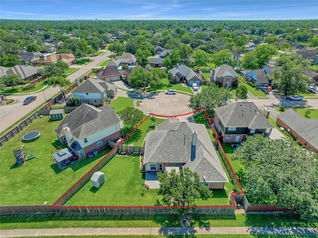 61 Chicory Ct, Lake Jackson, TX 77566 - aerial view of residential area featuring property parcel outlined