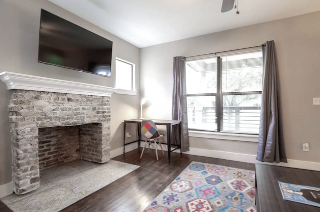 4434 Leeland St, Houston, TX 77023 - living room with healthy amount of natural light, baseboards, and wood finished floors