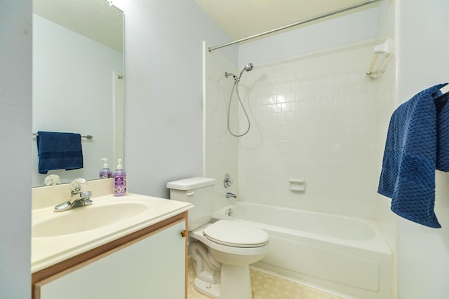 606 Redwood Bend Ln, Pearland, TX 77584 - bathroom with toilet, vanity, and shower / bathtub combination