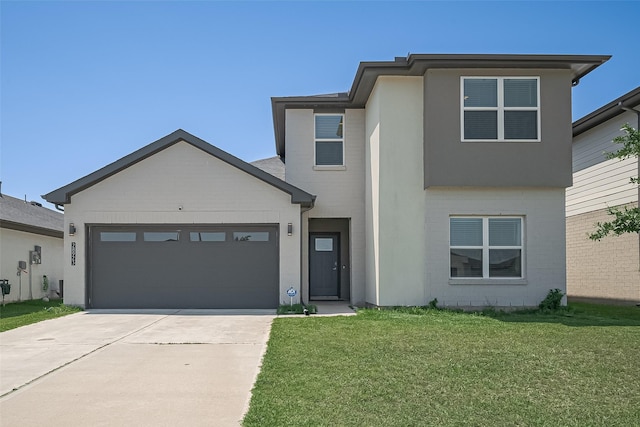 28923 Yukon River Ct, Katy, TX 77494 - view of front of house with driveway, a garage, and a front lawn