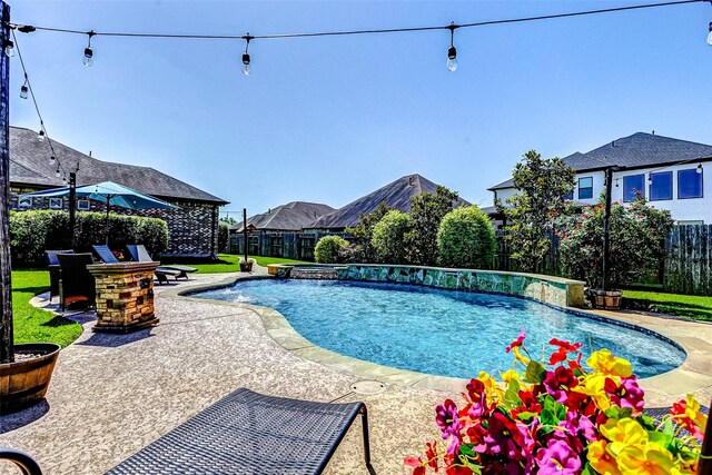 32811 Warbler Ct, Fulshear, TX 77441 - view of pool featuring a patio area and a pool with connected hot tub