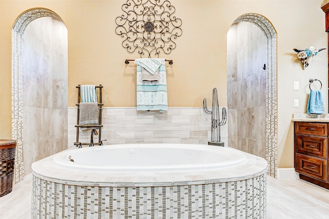 32811 Warbler Ct, Fulshear, TX 77441 - full bathroom with a garden tub and vanity