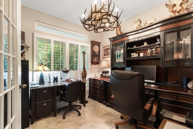 20103 Diamond Ct, Magnolia, TX 77355 - office featuring a chandelier