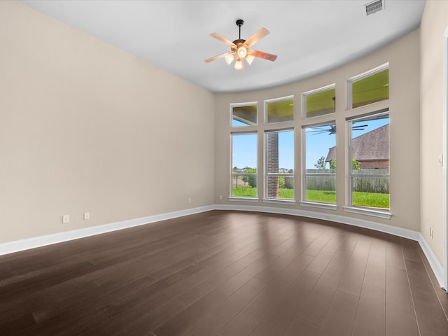 4410 Cobalt Cross St, Katy, TX 77493 - unfurnished room featuring a ceiling fan, baseboards, and dark wood-type flooring