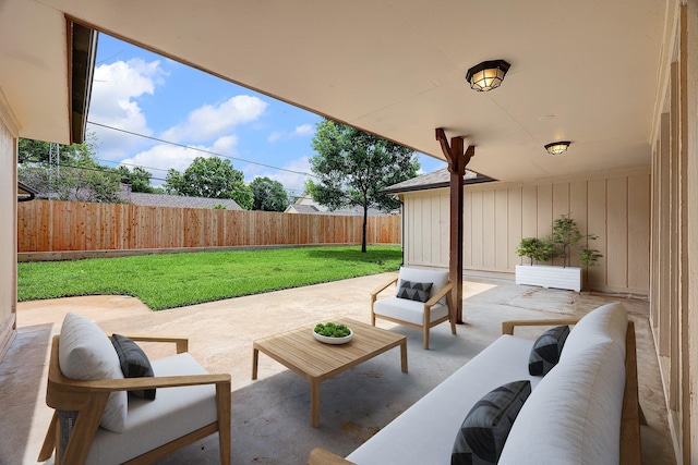 view of patio featuring outdoor lounge area