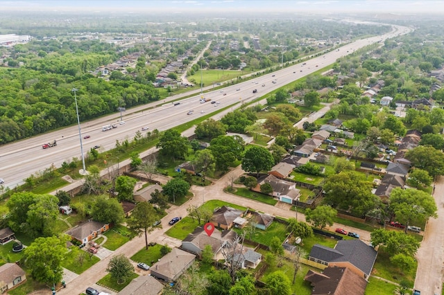 6105 Arthington St, Houston, TX 77053 - aerial view of property's location featuring a major roadway and nearby suburban area