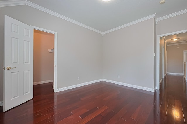 5714 Ames Xing, Sugar Land, TX 77479 - empty room featuring dark wood finished floors, ornamental molding, and baseboards
