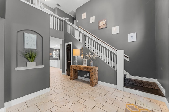 32123 Willow Creek Park, Conroe, TX 77385 - stairway with a towering ceiling and baseboards