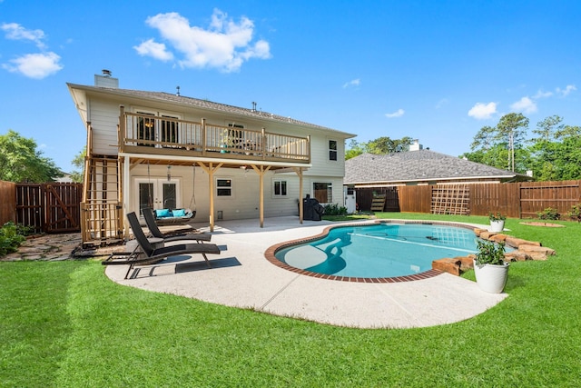 32123 Willow Creek Park, Conroe, TX 77385 - view of pool featuring a patio area and french doors
