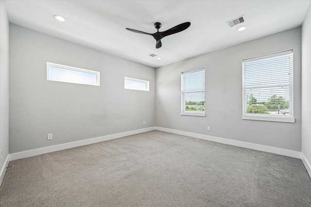 622 Janisch Rd Unit A, Houston, TX 77018 - carpeted empty room with plenty of natural light, a ceiling fan, baseboards, and recessed lighting