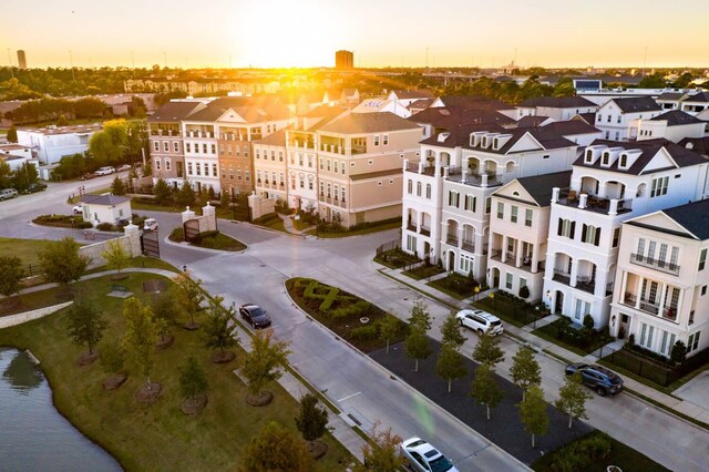 831 Dunleigh Meadows Ln, Houston, TX 77055 - aerial view at dusk of a residential view