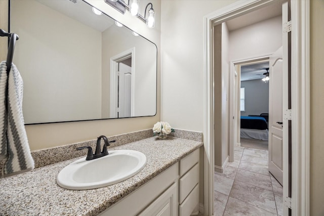 5119 Kendalia Cloud Ln, Fulshear, TX 77441 - bathroom featuring vanity and a ceiling fan