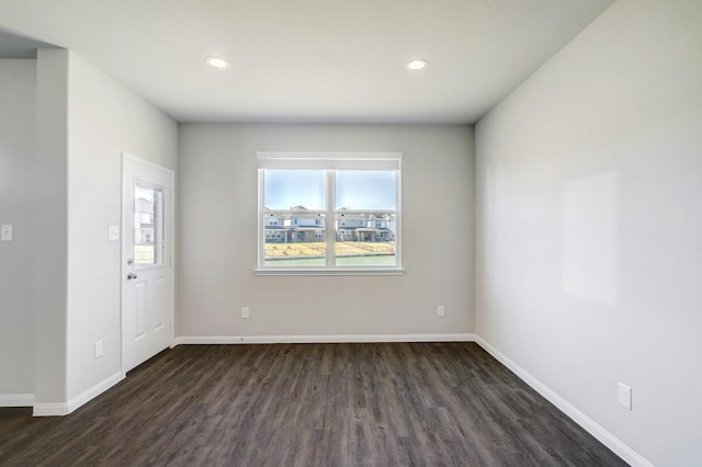 3815 W Alessano Ln, Katy, TX 77493 - foyer with dark wood-style flooring, baseboards, and recessed lighting