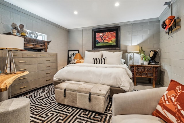 5602 Indian Cir, Houston, TX 77056 - bedroom with ornamental molding and recessed lighting