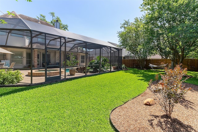 208 Canyon Oak Dr, Lake Jackson, TX 77566 - view of yard with an in-ground hot tub, a patio area, and an outdoor pool