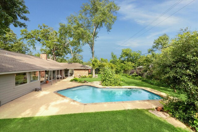 1415 Lehman St, Houston, TX 77018 - outdoor pool with a patio and a lawn