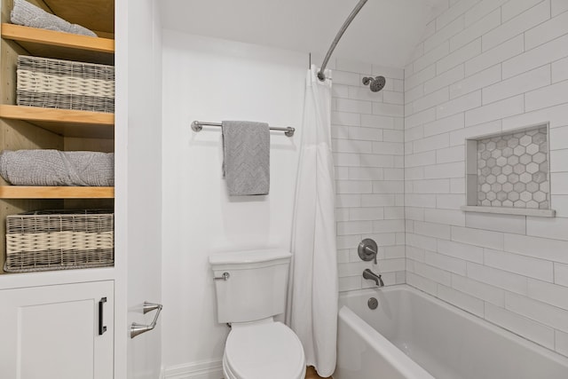 13911 Falcon Heights Dr, Cypress, TX 77429 - bathroom with shower / tub combo with curtain and toilet