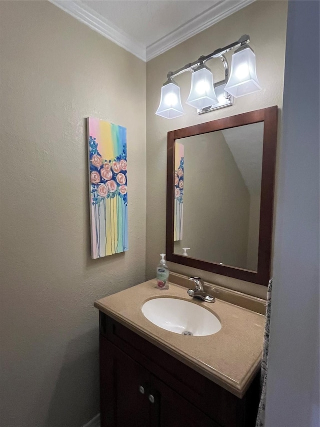 5207 Arboles Dr Unit 3, Houston, TX 77035 - bathroom with ornamental molding and vanity