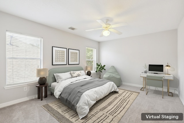 2203 Centerbrook Ln, Katy, TX 77450 - bedroom featuring carpet, baseboards, and ceiling fan