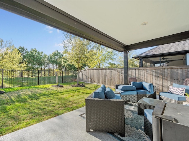 11715 Tranquility Summit Dr, Cypress, TX 77433 - view of patio / terrace with an outdoor hangout area