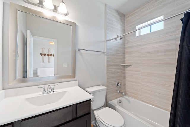 11909 Eastgrove Park Way, Houston, TX 77051 - full bathroom with toilet, shower / bath combo, and vanity