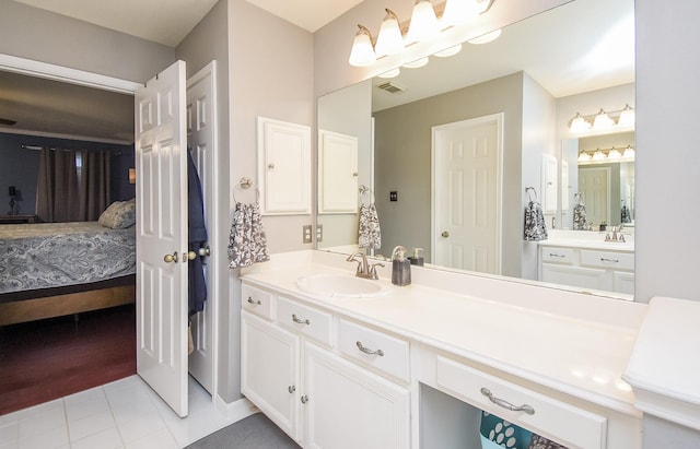 19711 Arbor Creek Dr, Katy, TX 77449 - bathroom featuring connected bathroom, tile patterned flooring, and vanity