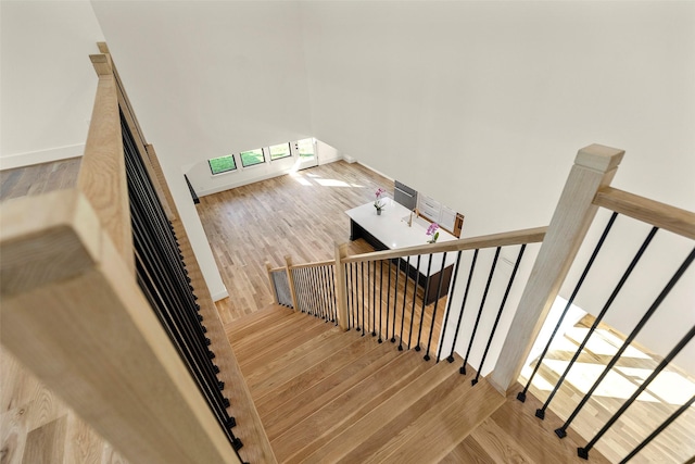 1038 W 31st St, Houston, TX 77018 - staircase with wood finished floors and baseboards