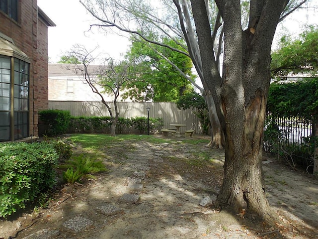 view of yard featuring fence