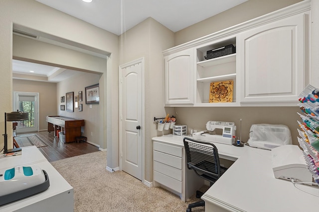 5131 Rowley Falls Ln, Sugar Land, TX 77479 - office featuring baseboards, recessed lighting, and light colored carpet