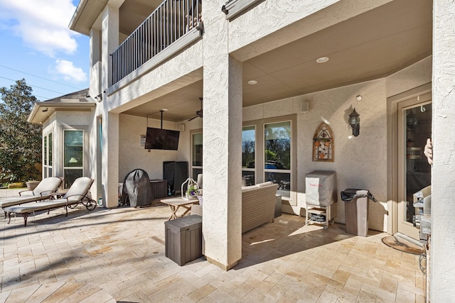 5131 Rowley Falls Ln, Sugar Land, TX 77479 - view of patio / terrace featuring a balcony and an outdoor hangout area