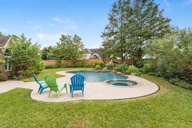 7903 Black Horse Cv, Missouri City, TX 77459 - view of pool featuring a patio area and an in-ground hot tub